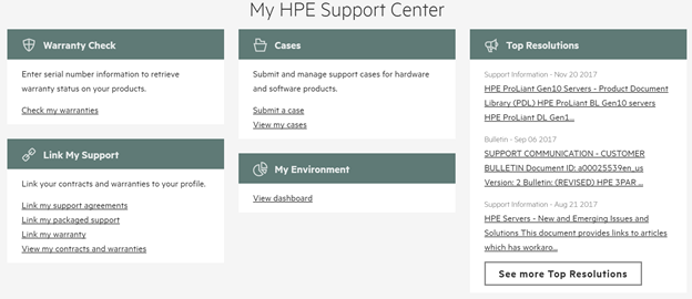 HPE-My-Support-Center